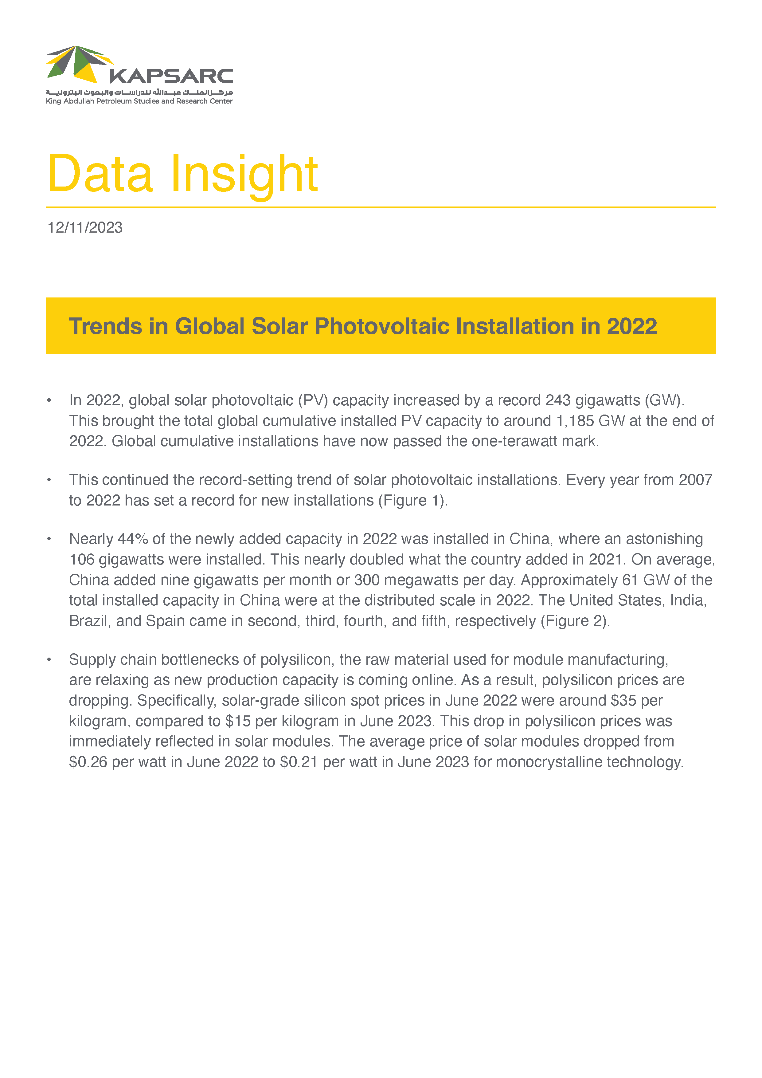 Trends in Global Solar PV Installation in 2022 (1)