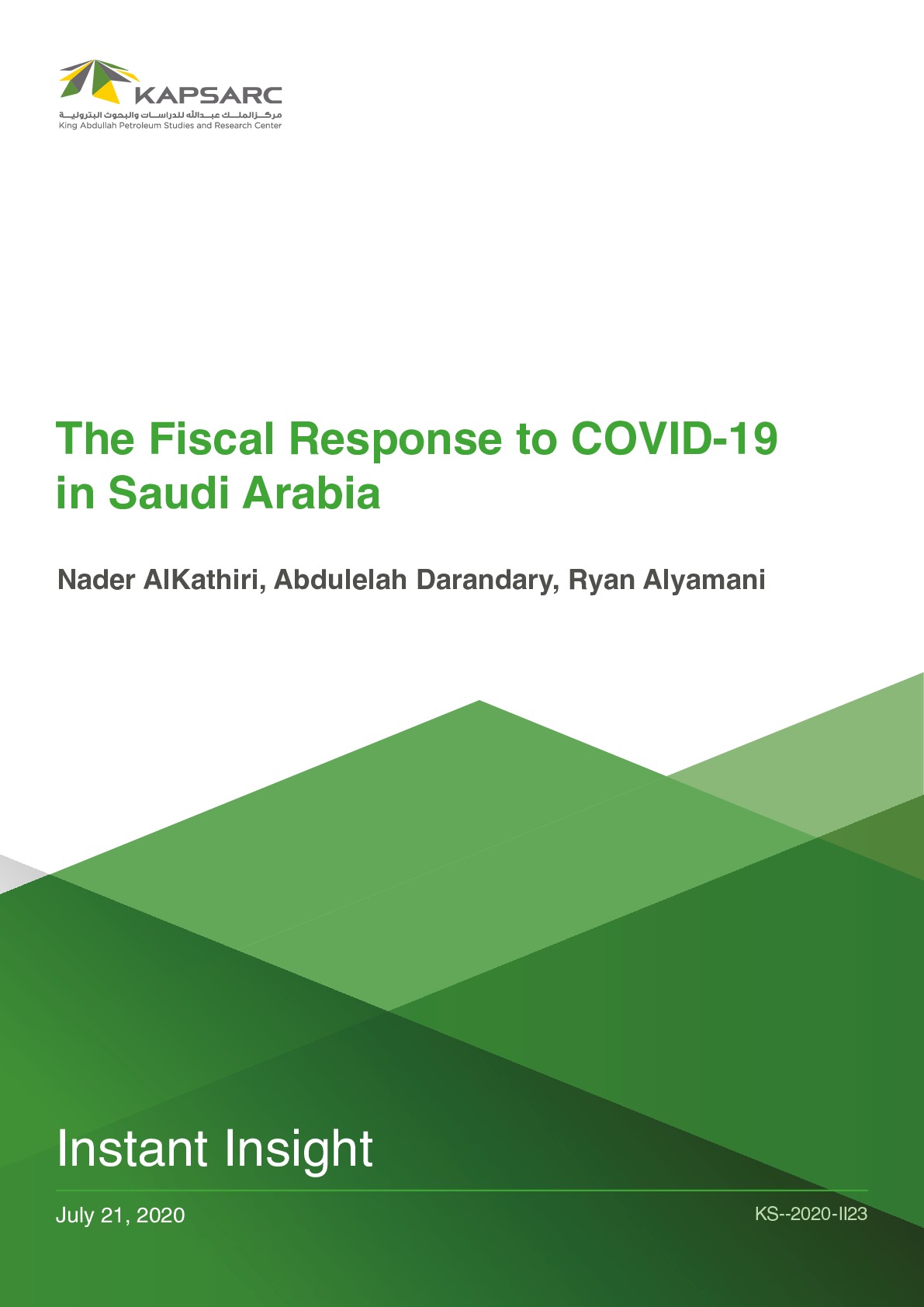 The Fiscal Response to COVID-19 in Saudi Arabia (1)