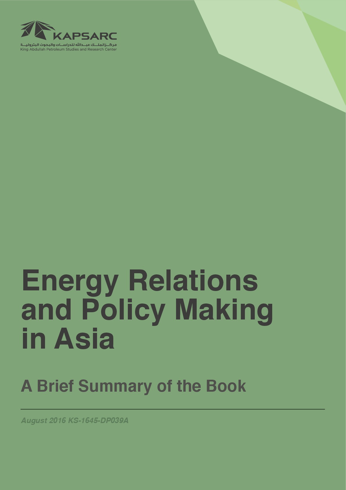 Energy Relations and Policy Making in Asia (1)