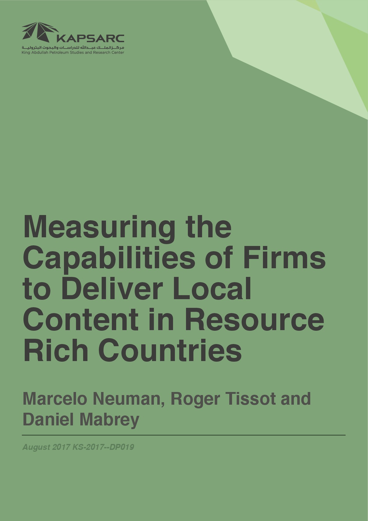 Measuring the Capabilities of Firms to Deliver Local Content in Resource Rich Countries (1)