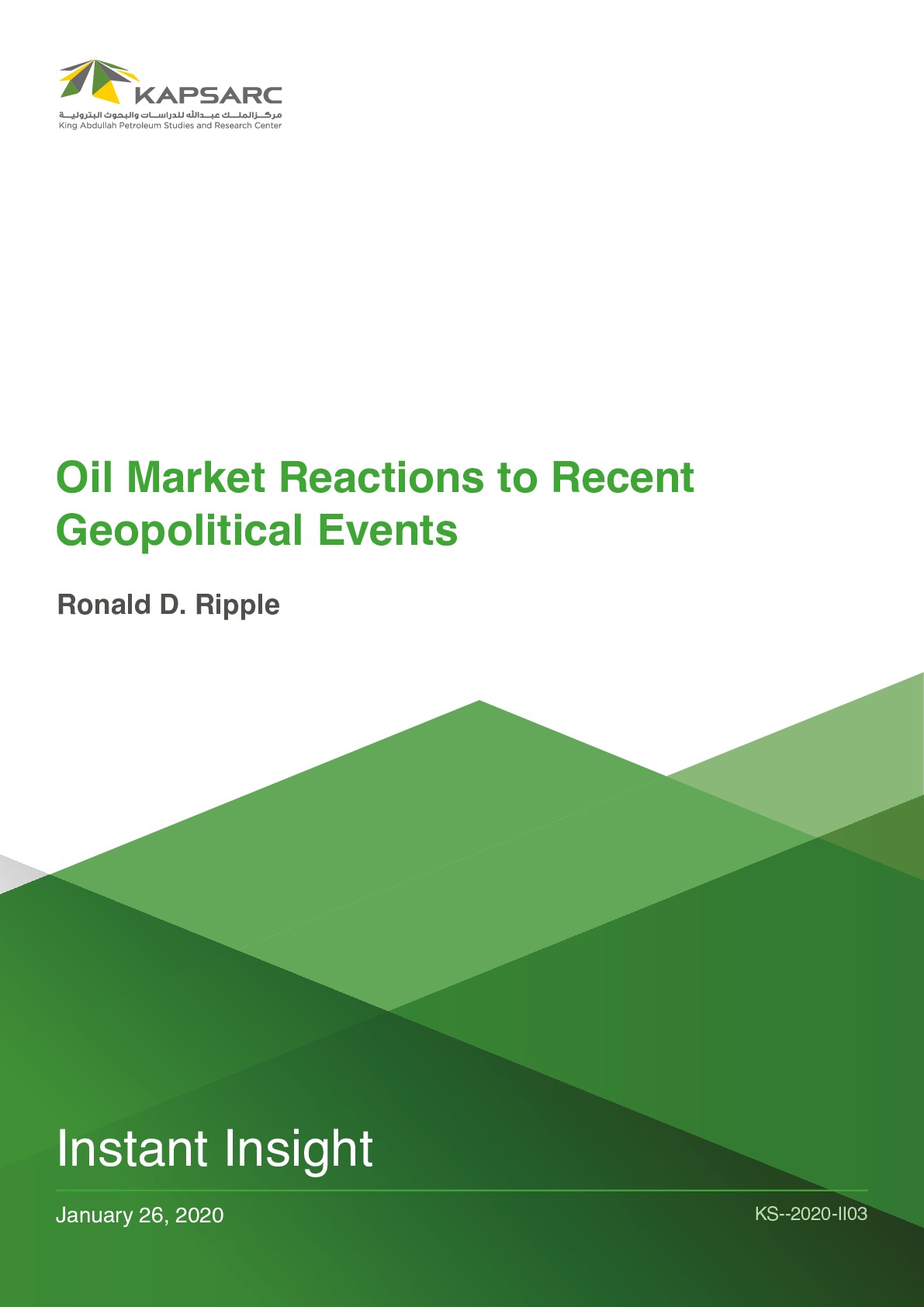 Oil Market Reactions to Recent Geopolitical Events (1)