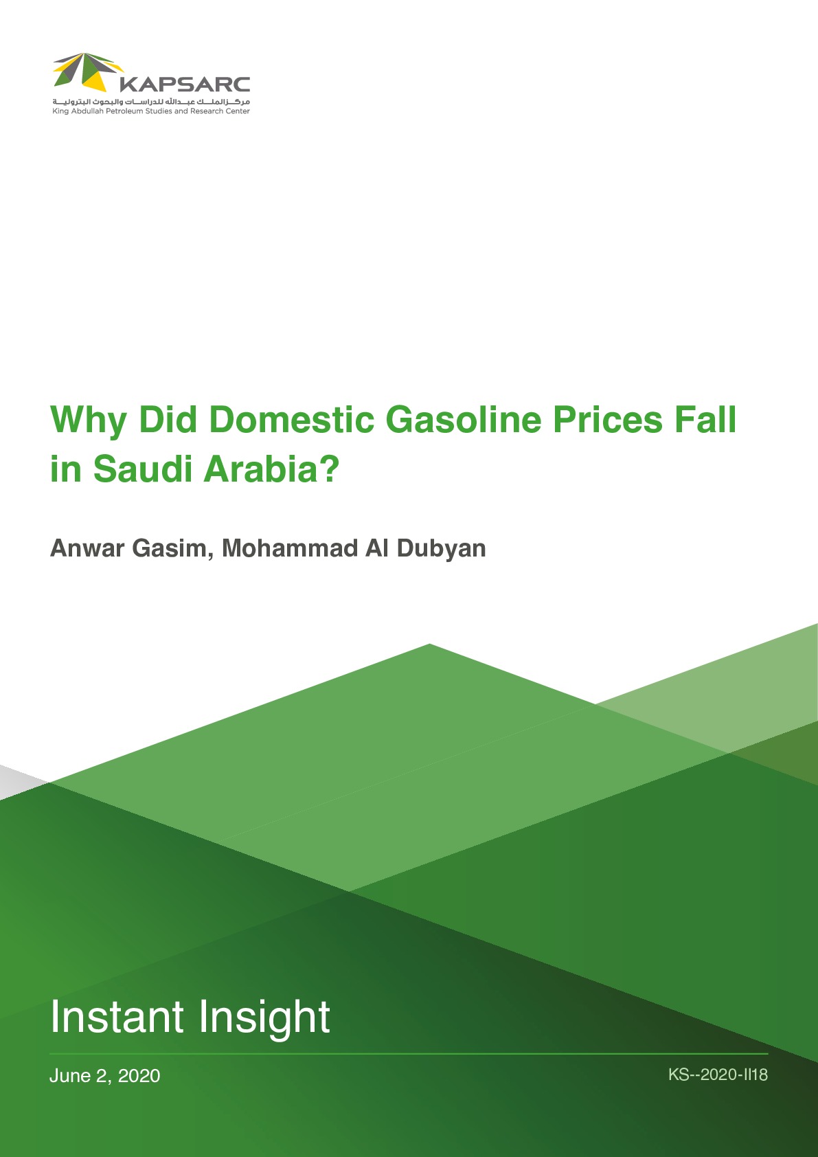 Why Did Domestic Gasoline Prices Fall in Saudi Arabia? (1)