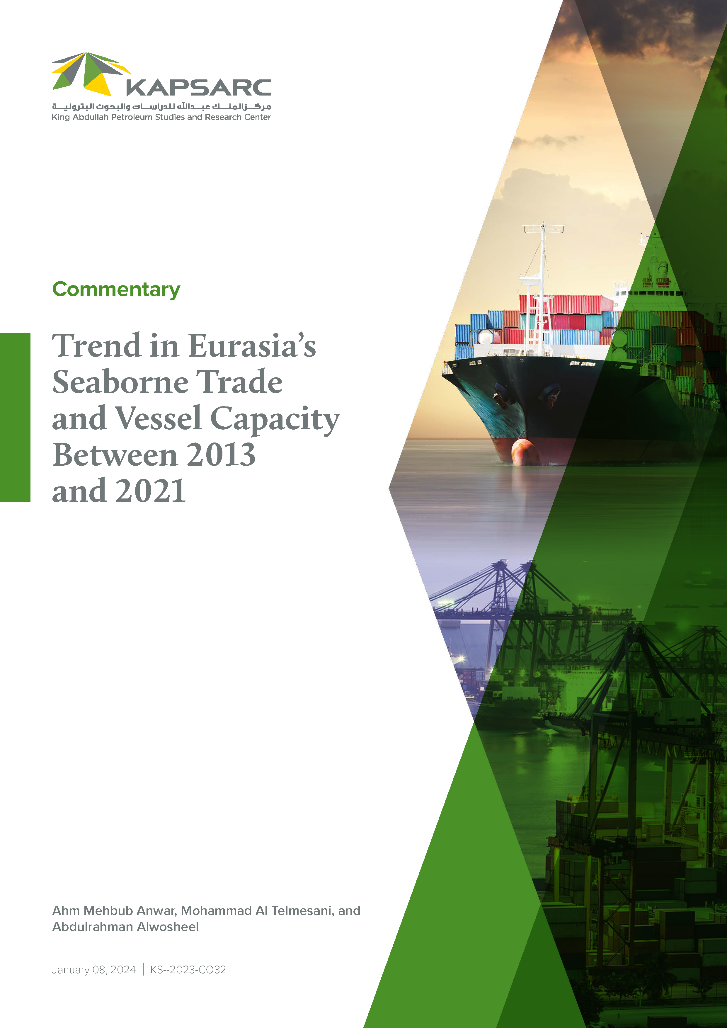 Trend in Eurasia’s Seaborne Trade and Vessel Capacity Between 2013 and 2021 (1)