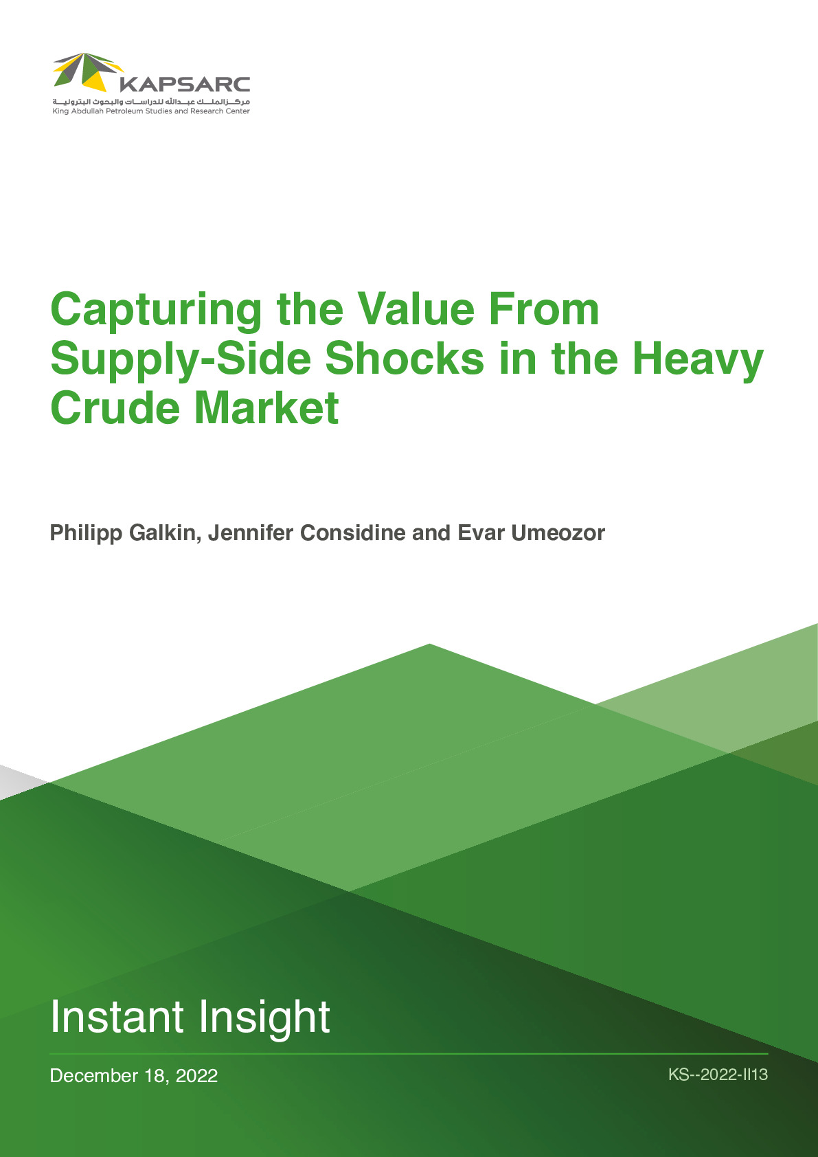 Capturing the Value From Supply-Side Shocks in the Heavy Crude Market (1)