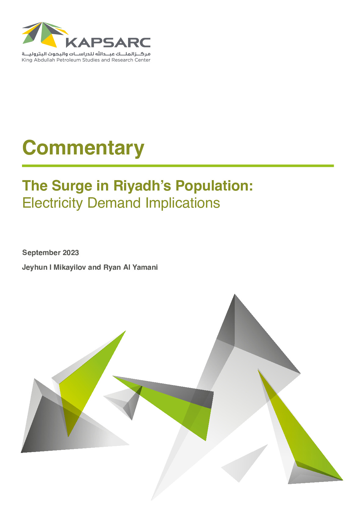 The Surge in Riyadh’s Population: Electricity Demand Implications (1)