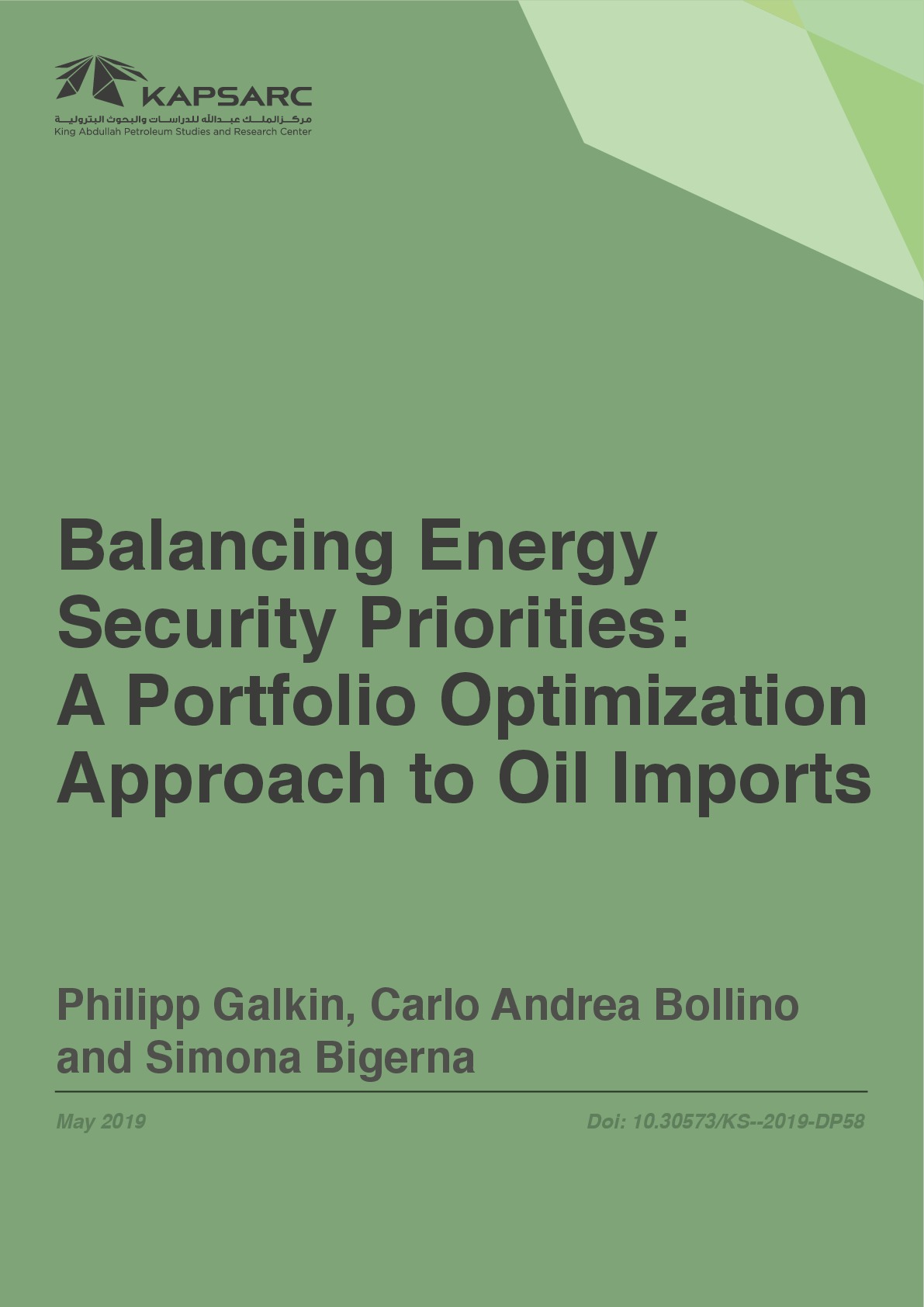 Balancing Energy Security Priorities: A Portfolio Optimization Approach to Oil Imports (1)