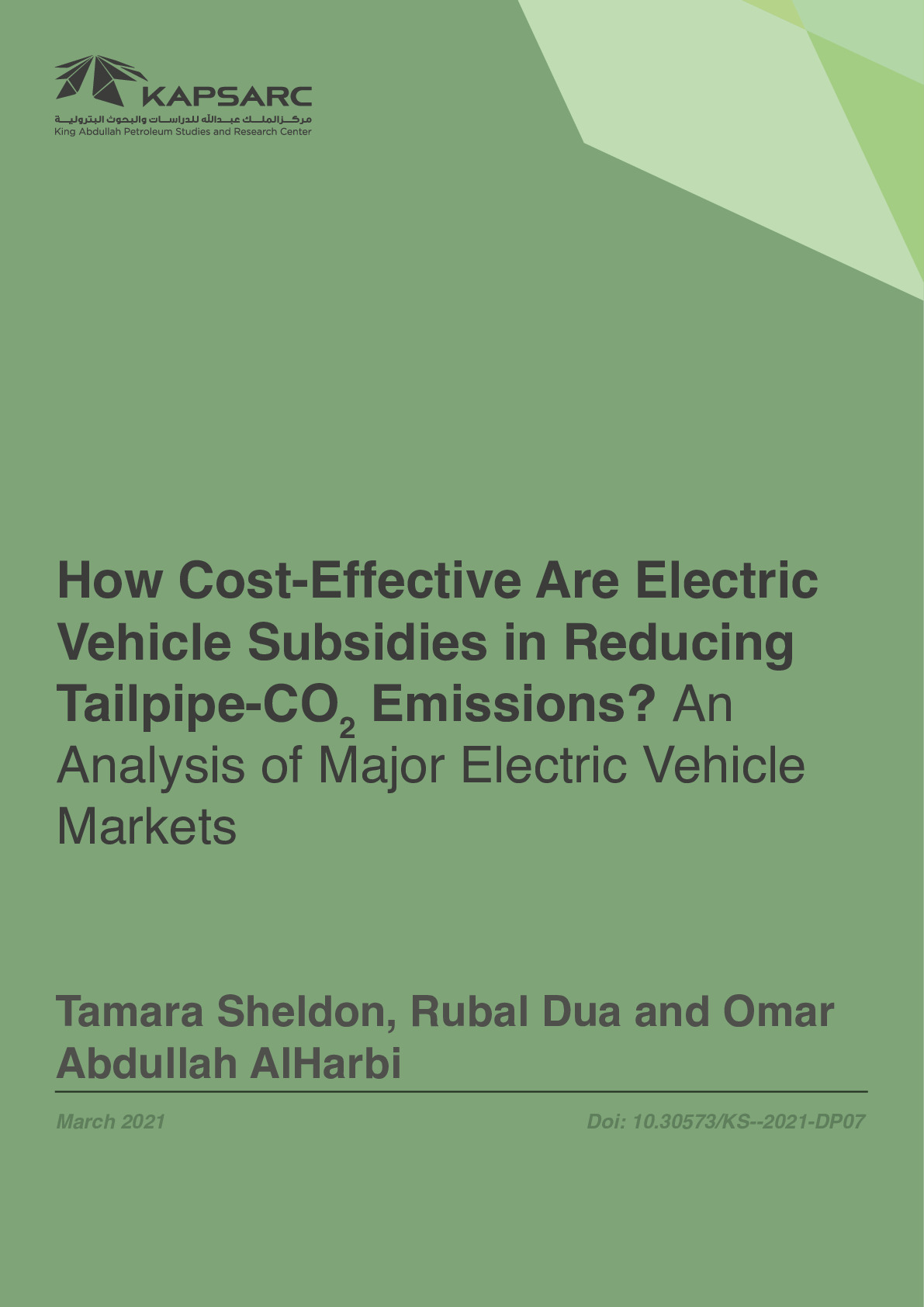 How Cost-Effective Are Electric Vehicle Subsidies in Reducing Tailpipe-CO2 Emissions? (1)