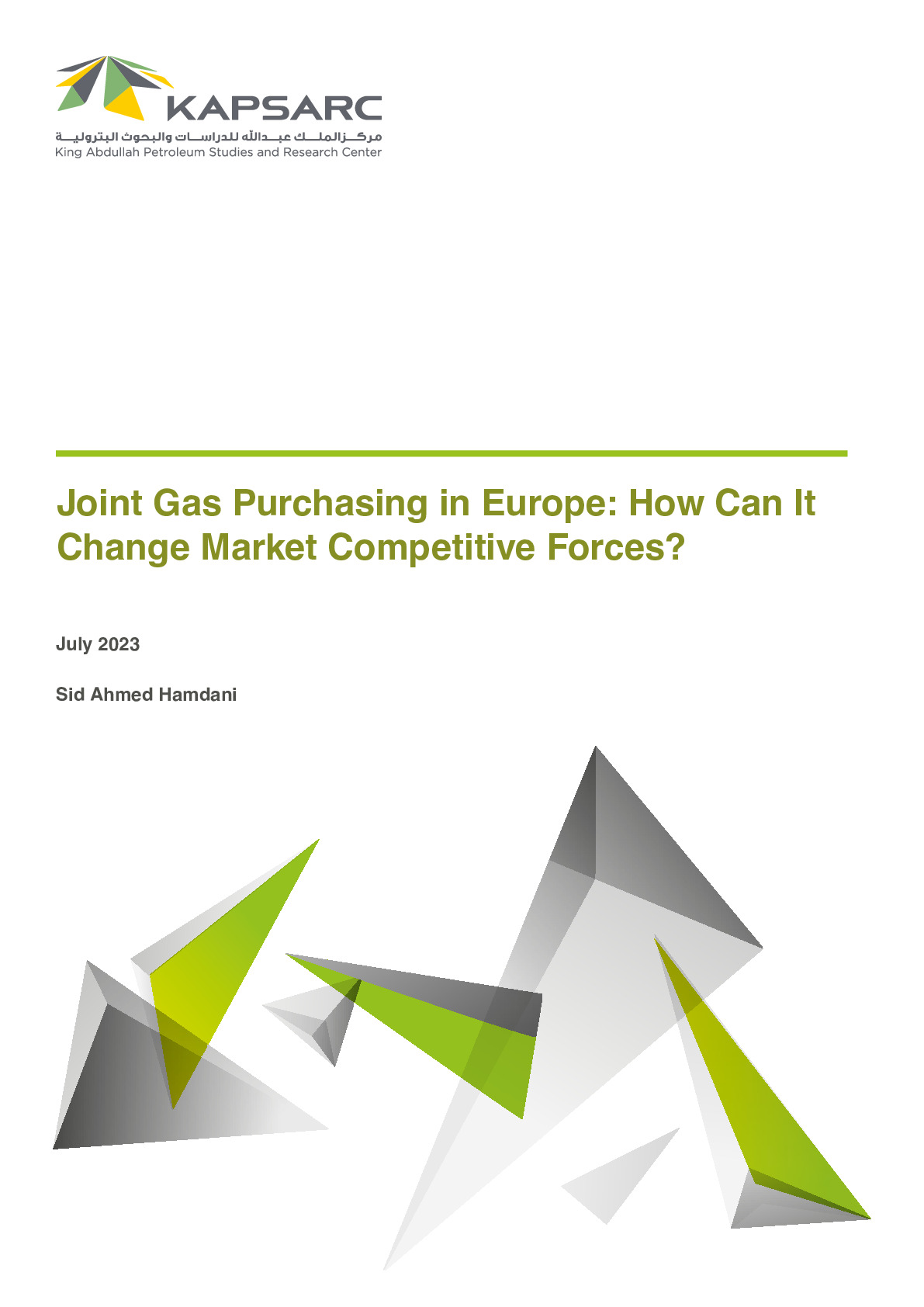 Joint Gas Purchasing in Europe: How Can It Change Market Competitive Forces? (1)