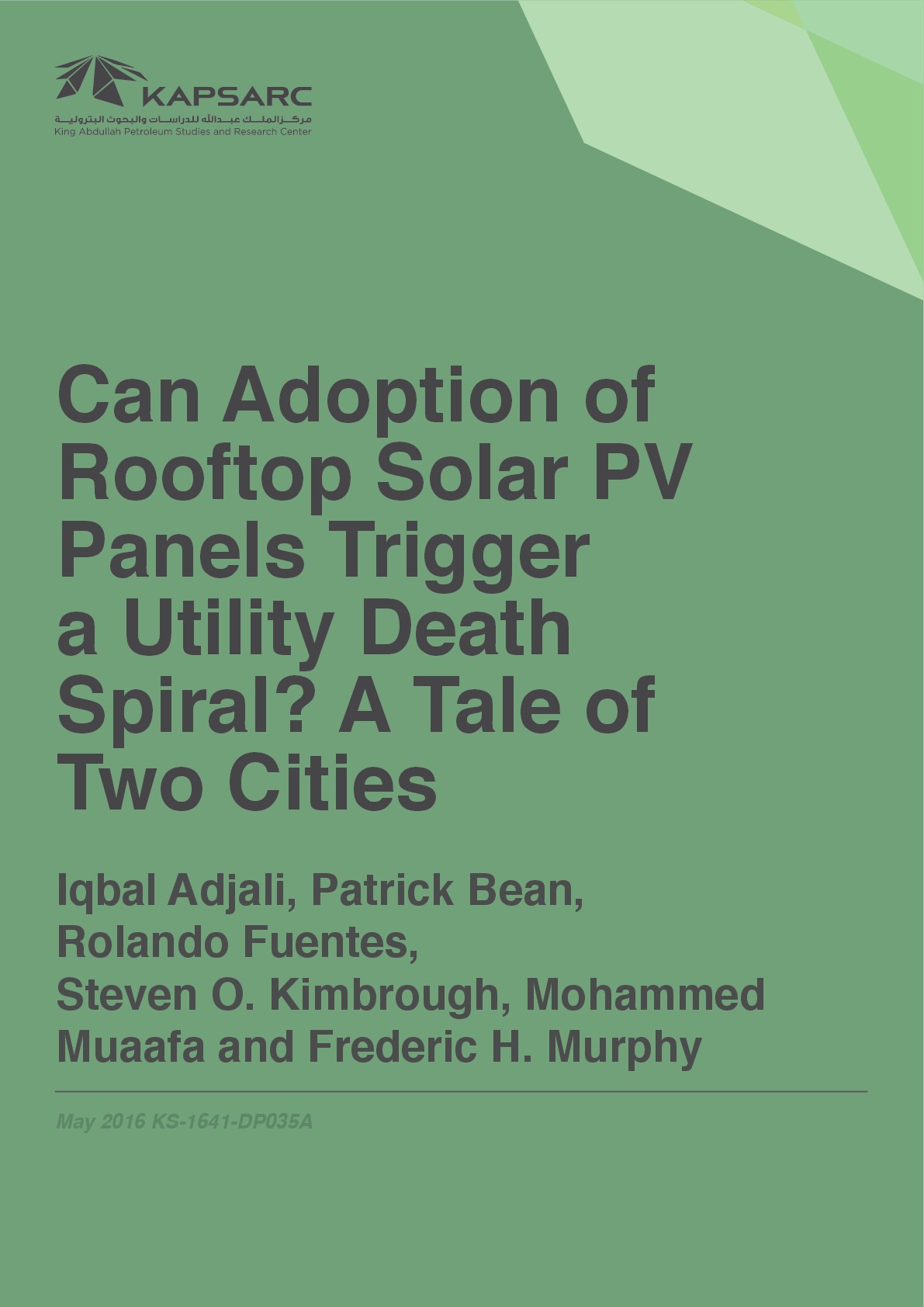 Can Adoption of Rooftop Solar PV Panels Trigger a Utility Death Spiral? (1)