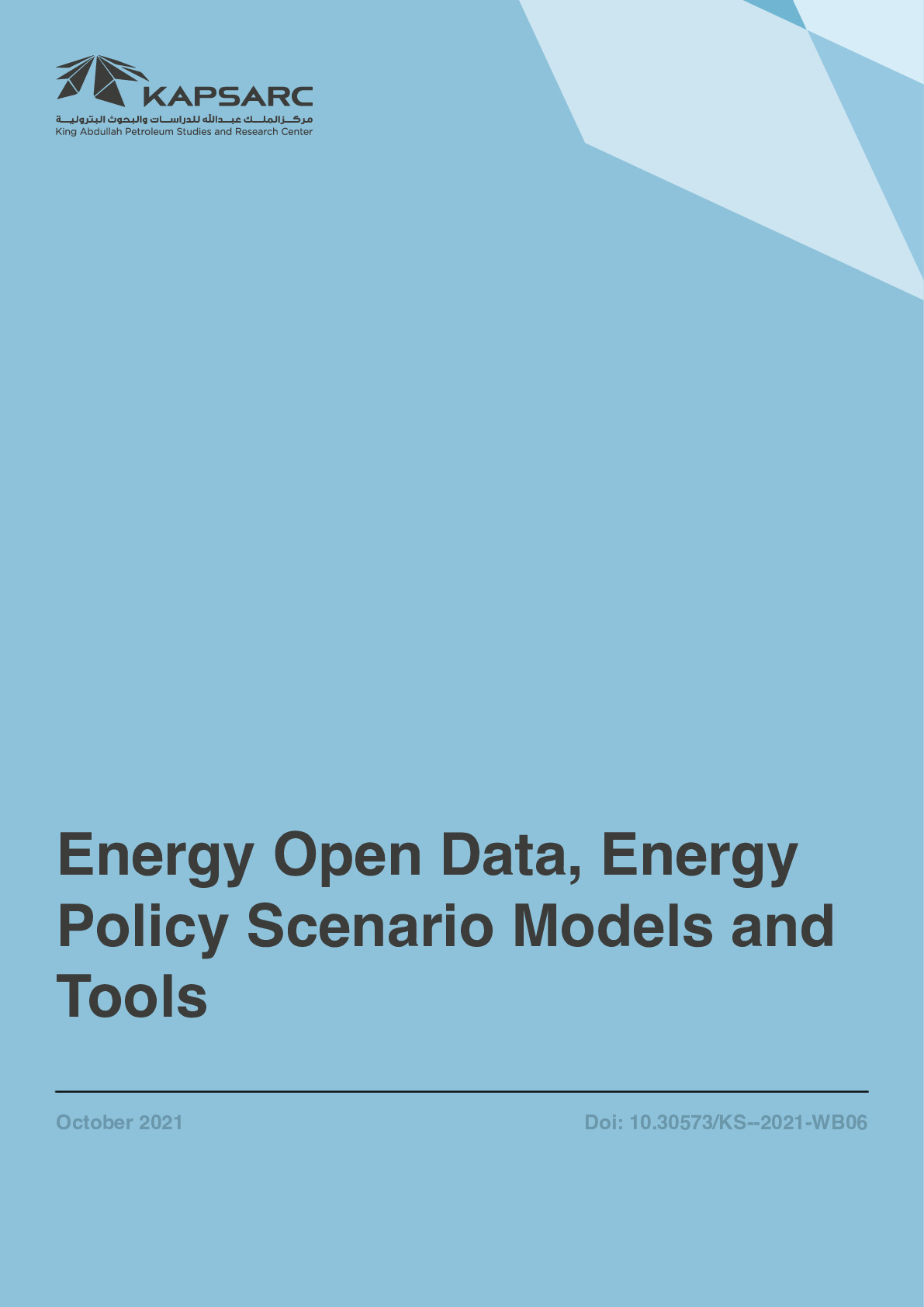 Energy Open Data, Energy Policy Scenario Models and Tools (1)