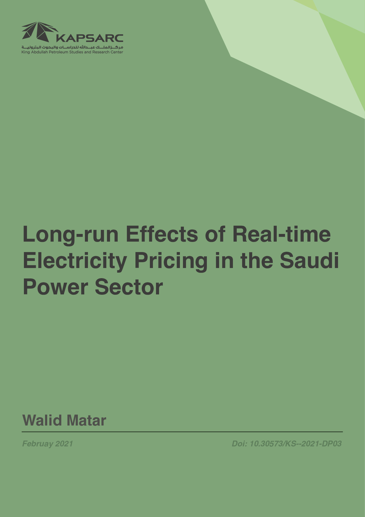 Long-run Effects of Real-time Electricity Pricing in the Saudi Power Sector (1)