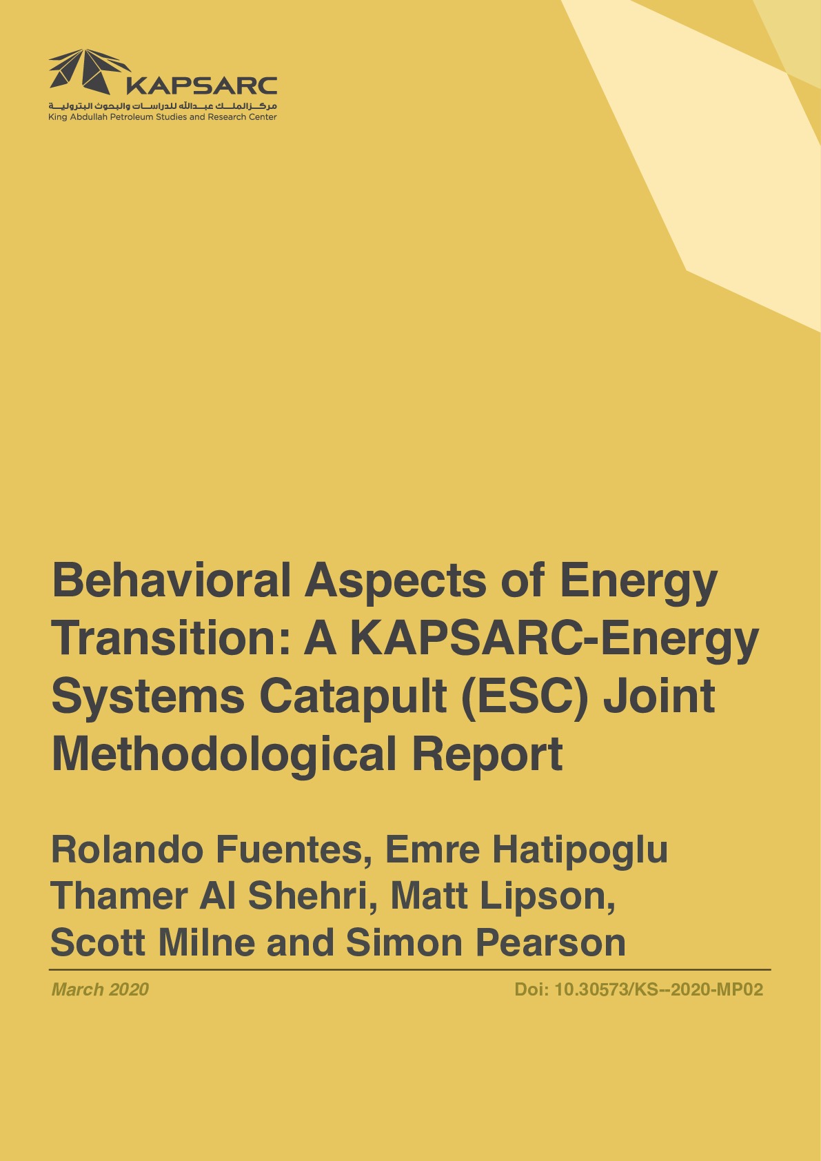 Behavioral Aspects of Energy Transition: A KAPSARC-Energy Systems Catapult (ESC) Joint Methodological Report (1)