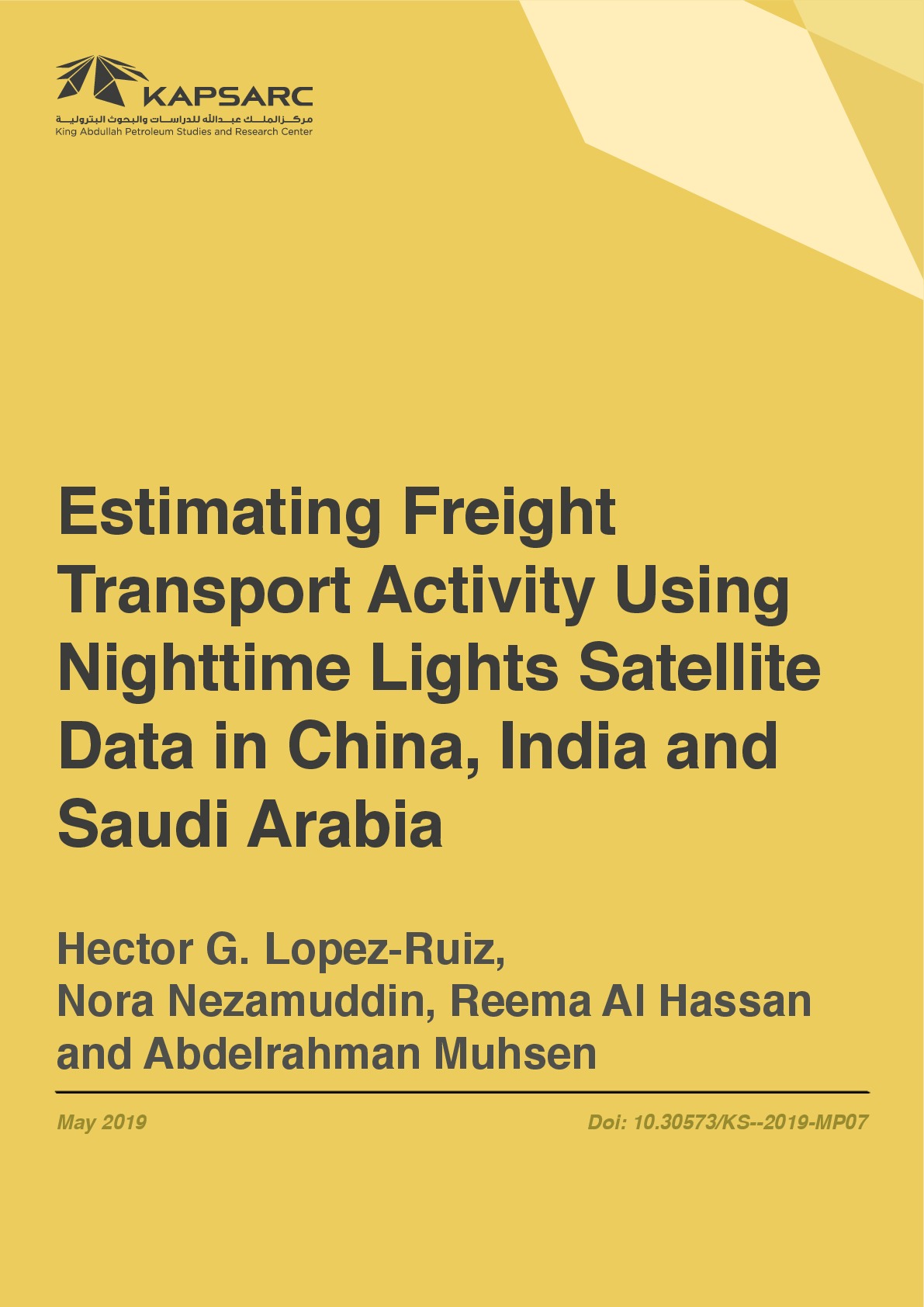 Estimating Freight Transport Activity Using Nighttime Lights Satellite Data in China, India and Saudi Arabia (1)