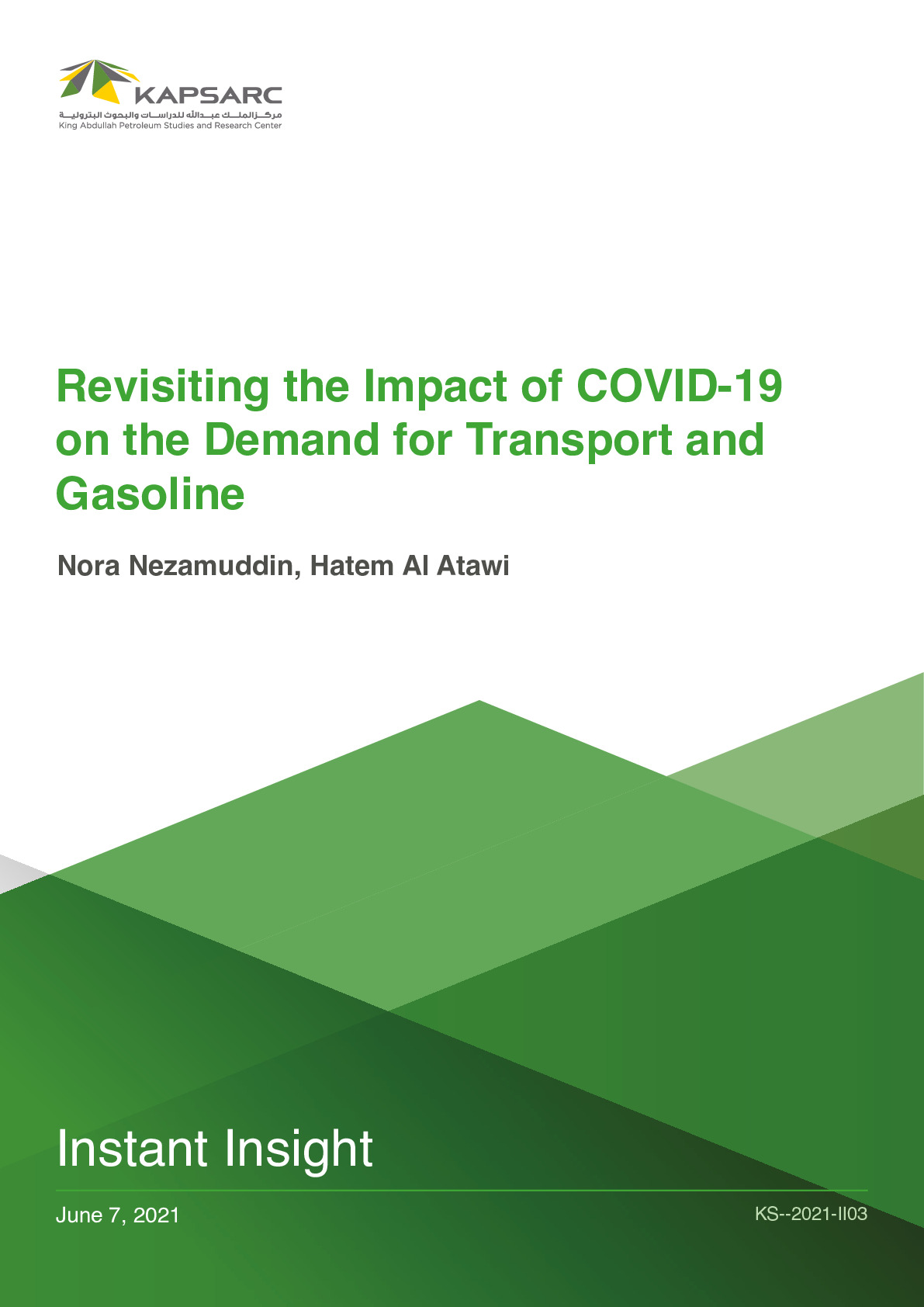 Revisiting the Impact of COVID-19 on the Demand for Transport and Gasoline (1)