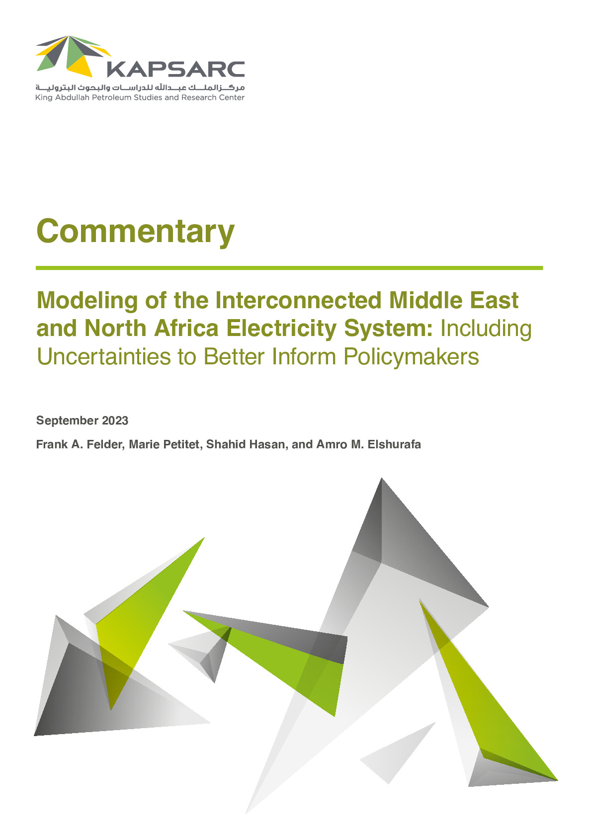 Modeling of the Interconnected Middle East and North Africa Electricity System: Including Uncertainties to Better Inform Policymakers (1)