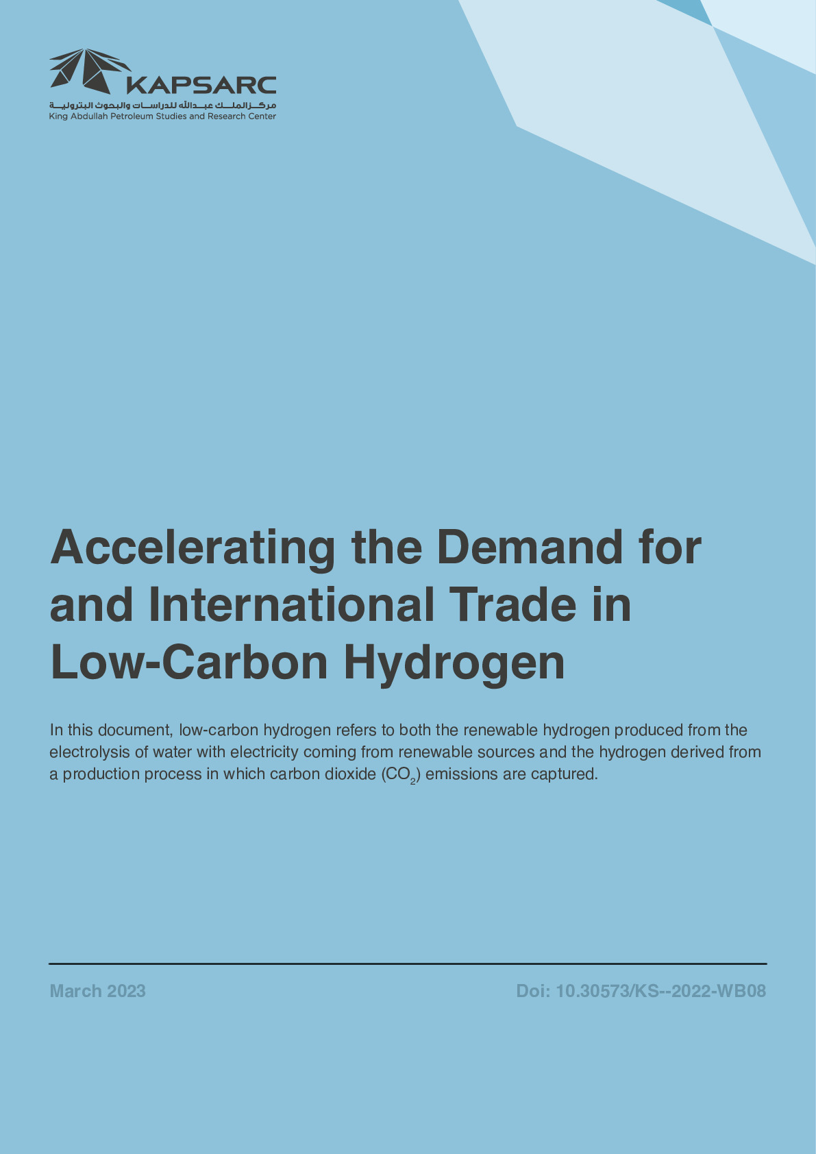 Accelerating the Demand for and International Trade in Low-Carbon Hydrogen (1)