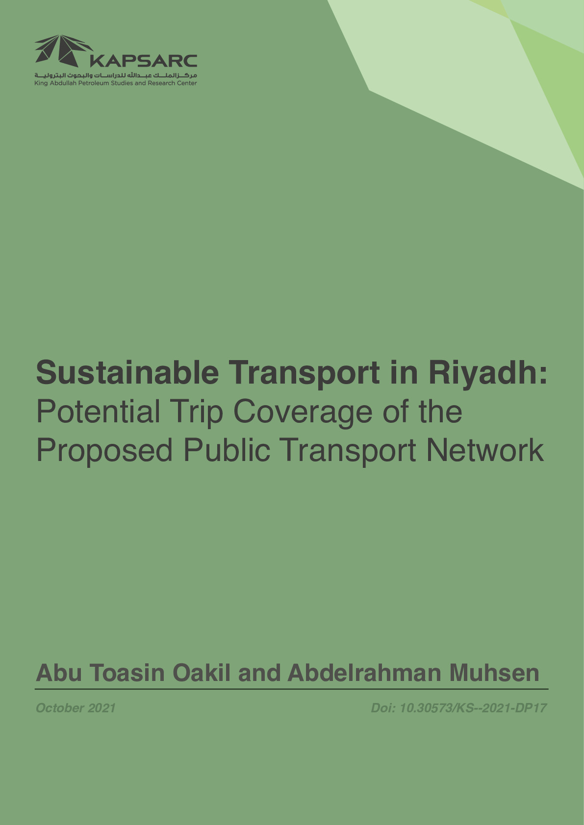 Sustainable Transport in Riyadh: Potential Trip Coverage of the Proposed Public Transport Network (1)