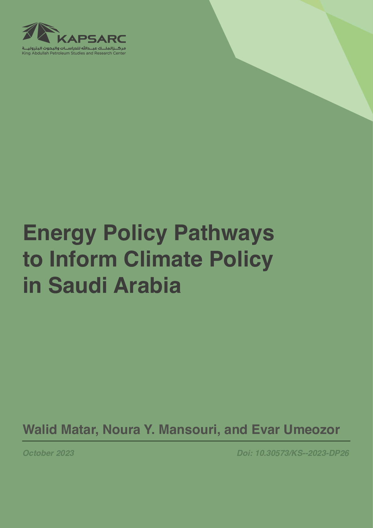 Energy Policy Pathways to Inform Climate Policy in Saudi Arabia (2)