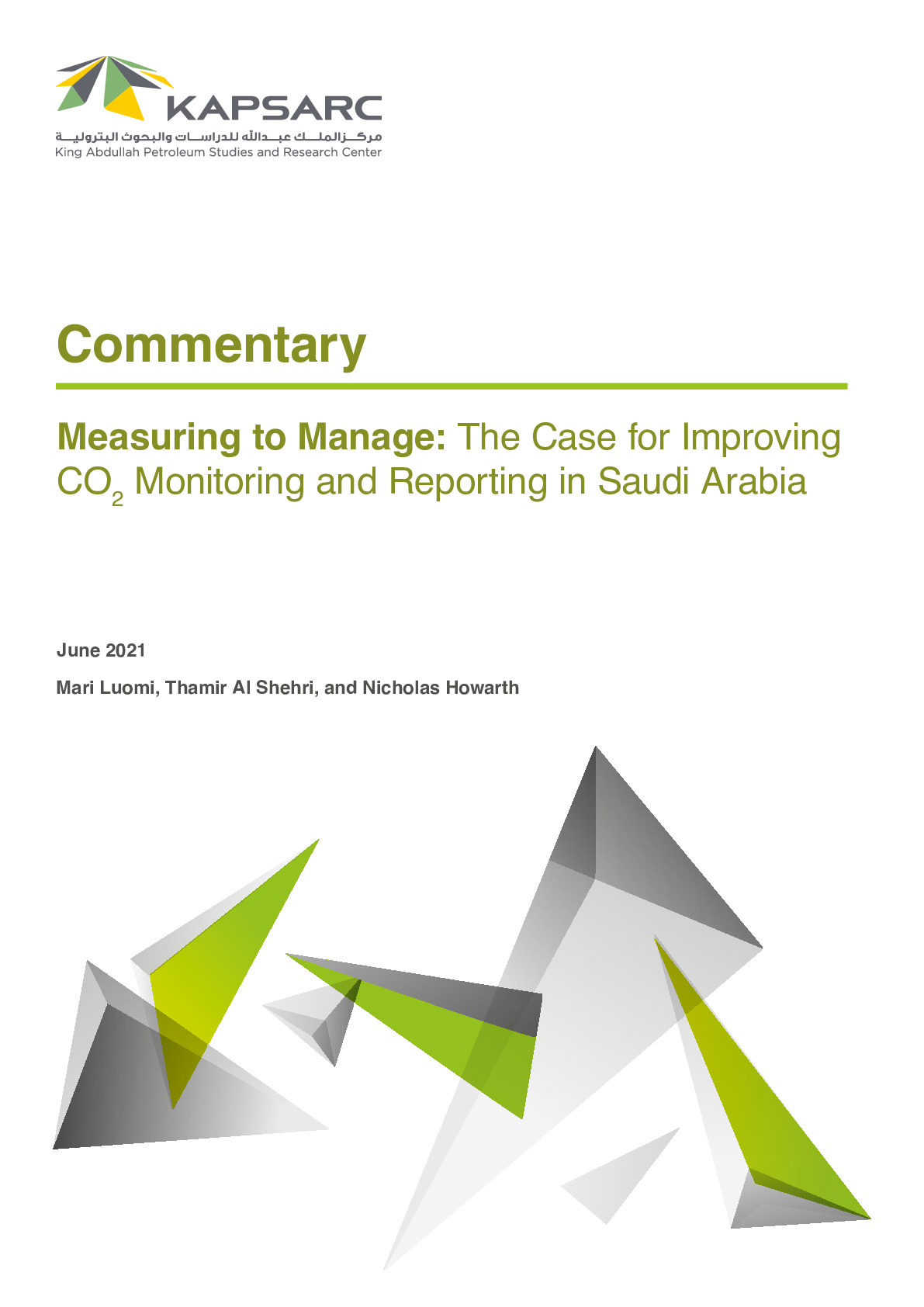 Measuring to Manage: The Case for Improving CO2 Monitoring and Reporting in Saudi Arabia (1)