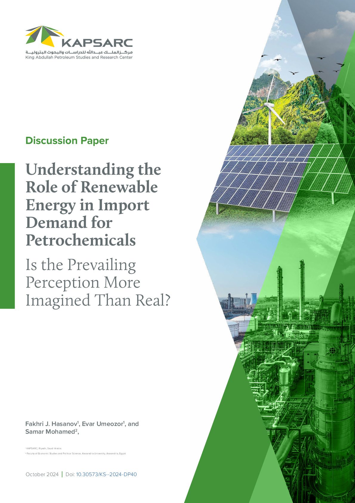 Understanding the Role of Renewable Energy in Import Demand for Petrochemicals Is the Prevailing Perception More Imagined Than Real? (1)