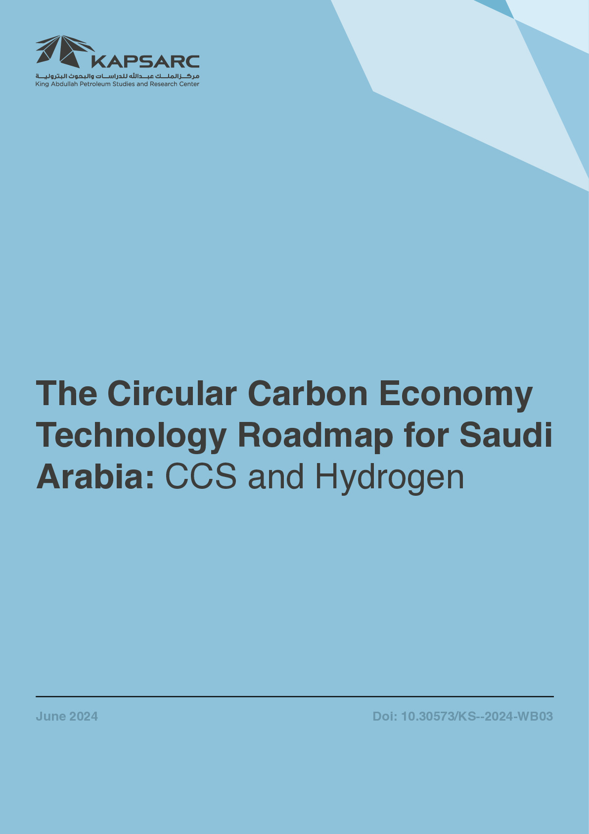 The Circular Carbon Economy Technology Roadmap for Saudi Arabia: CCS and Hydrogen (1)