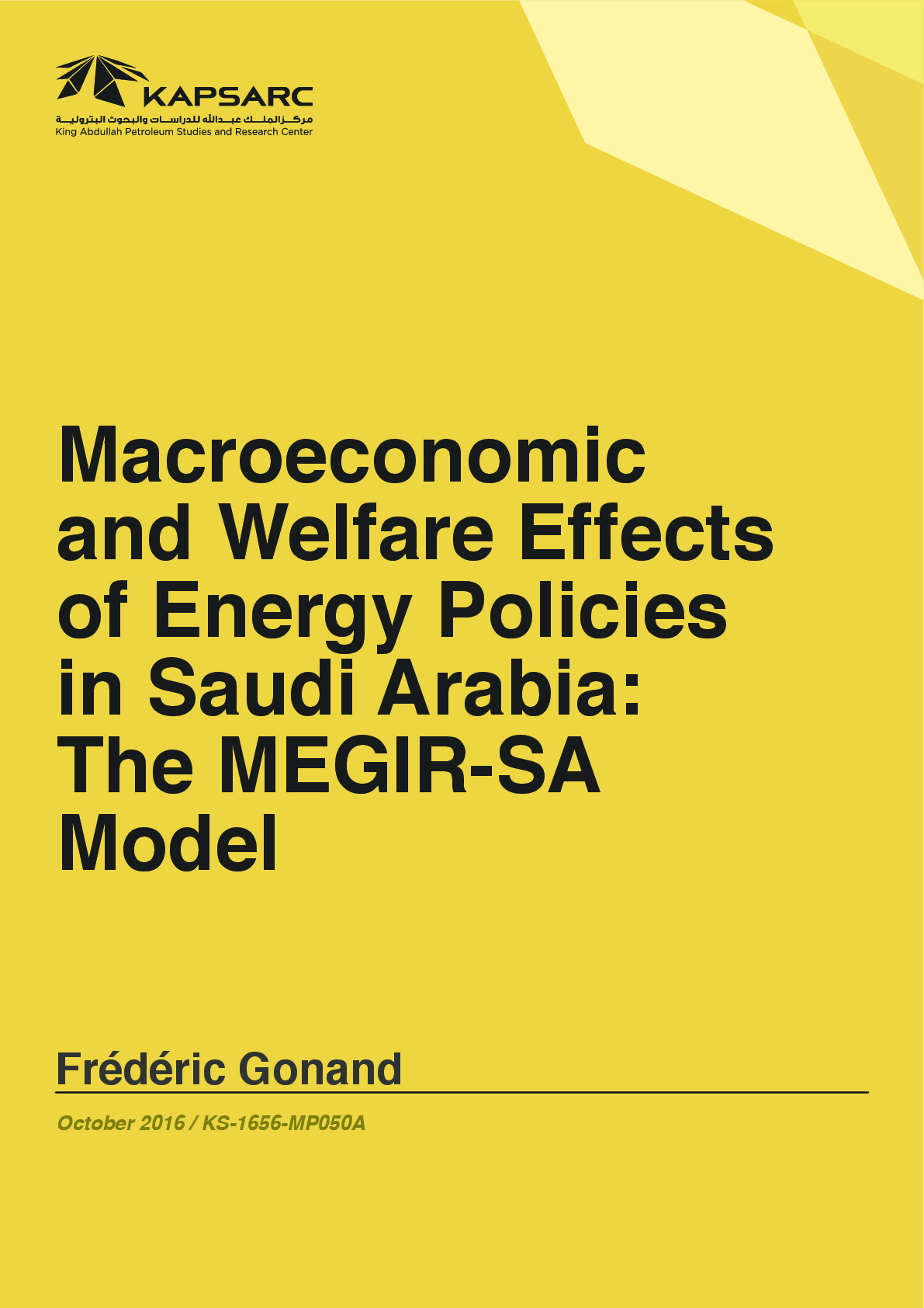 Macroeconomic and Welfare Effects of Energy Policies in Saudi Arabia: The MEGIR-SA Model (1)