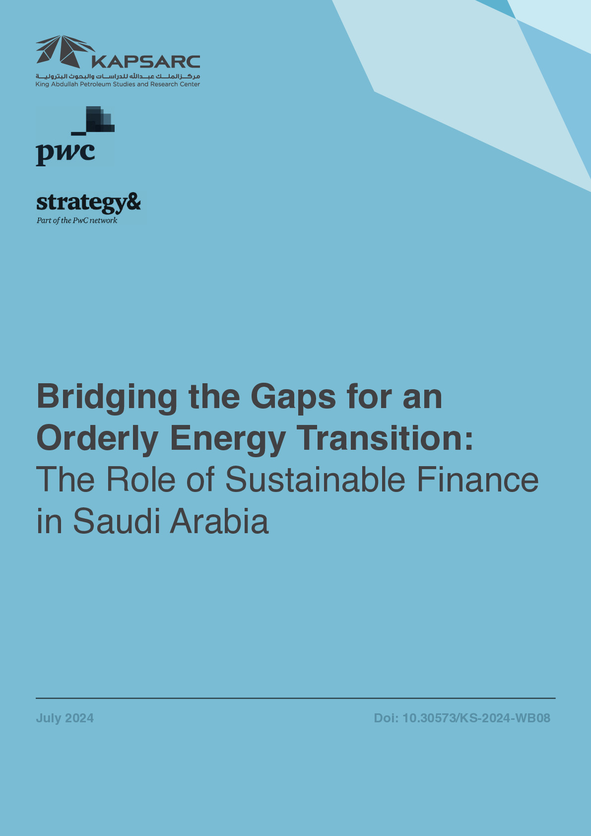 Bridging the Gaps for an Orderly Energy Transition: The Role of Sustainable Finance in Saudi Arabia (1)