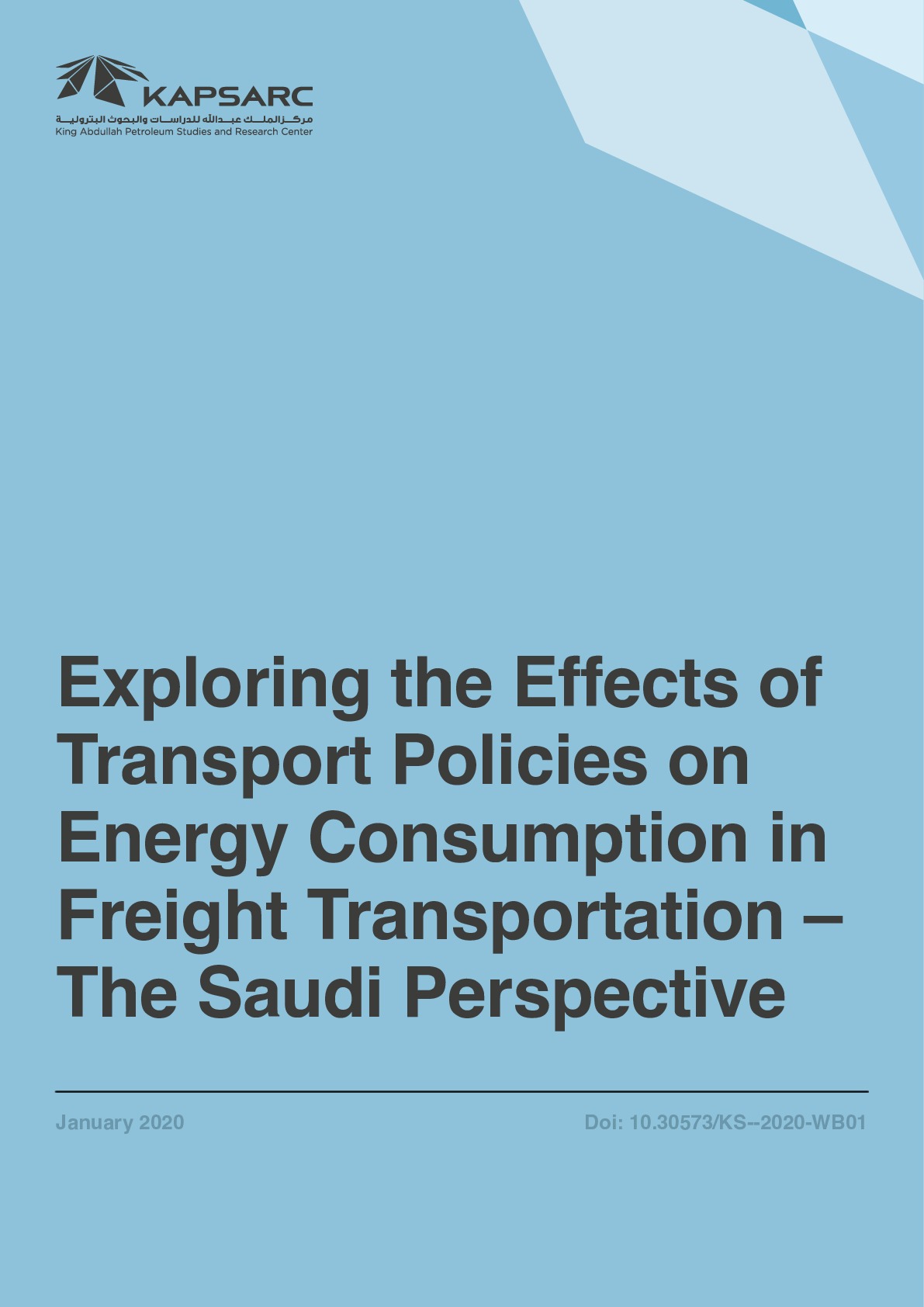 Exploring the Effects of Transport Policies on Energy Consumption in Freight Transportation – The Saudi Perspective (1)