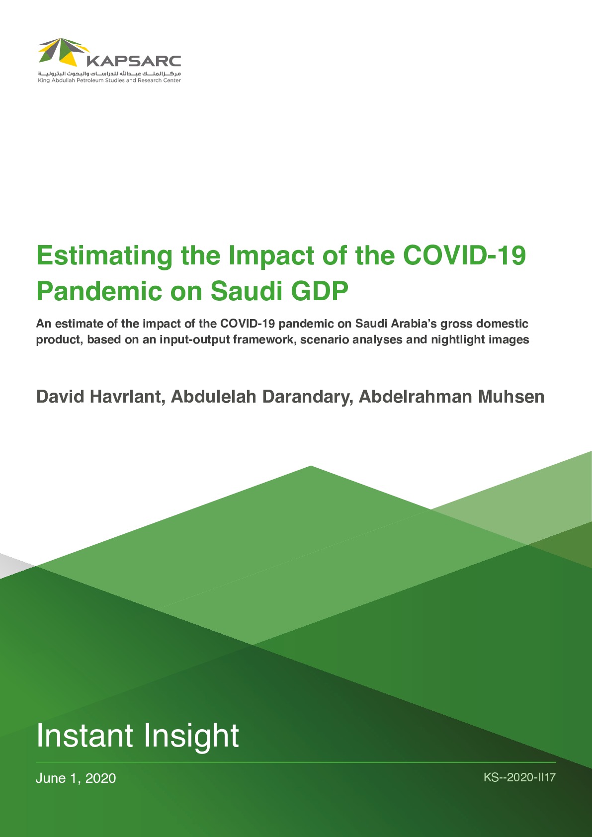 Estimating the Impact of the COVID-19 Pandemic on Saudi GDP (1)