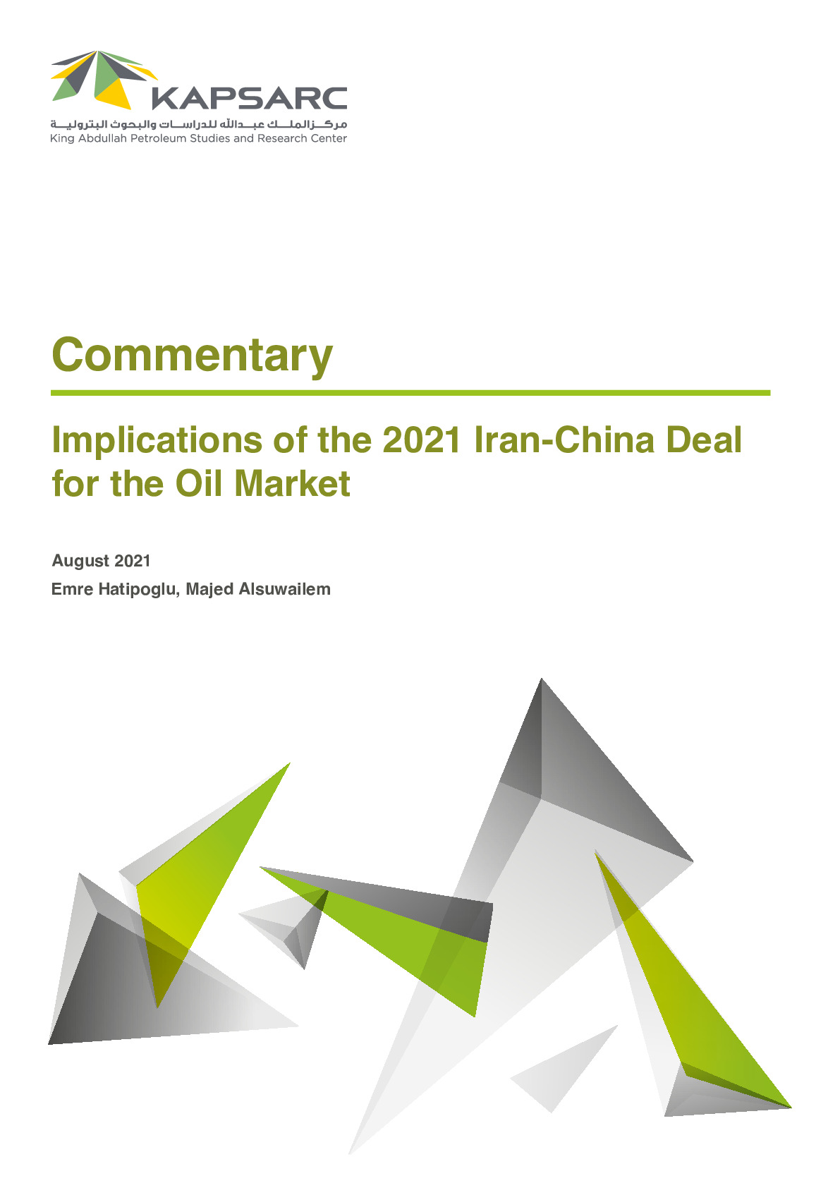 Implications of the 2021 Iran-China Deal for the Oil Market (1)