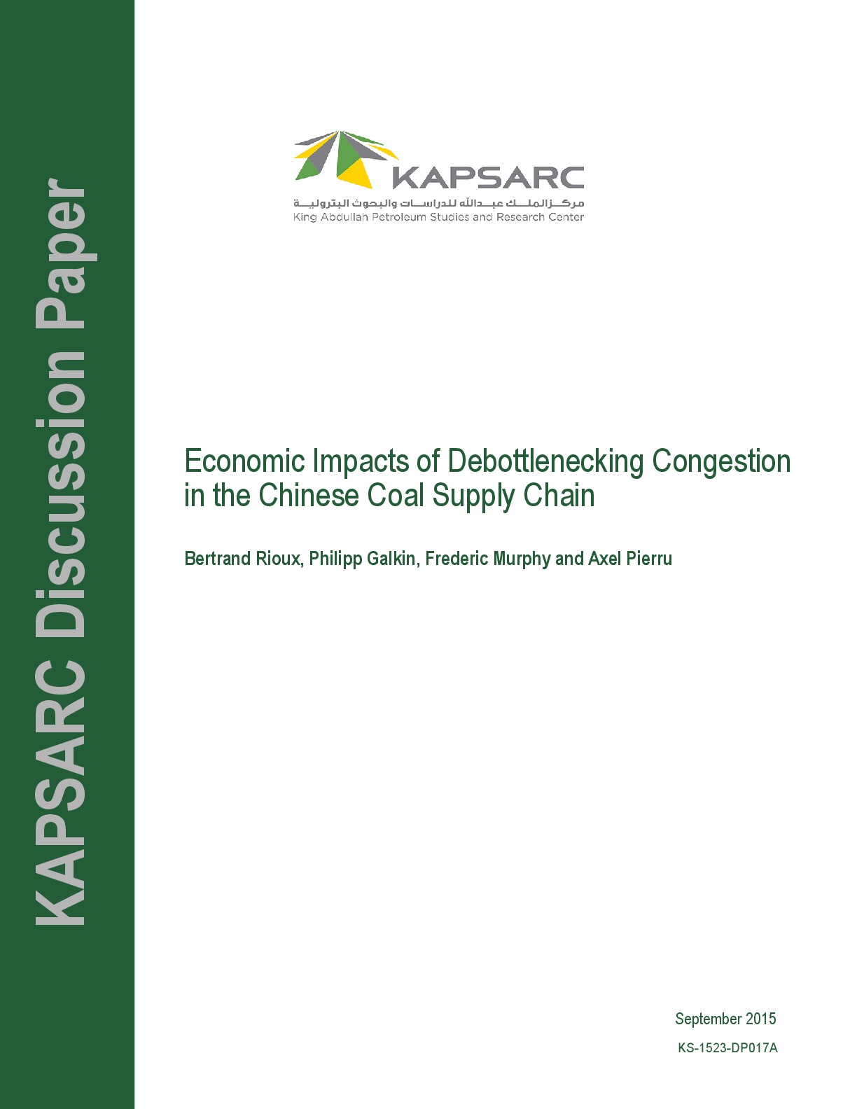 Economic Impacts of Debottlenecking Congestion in the Chinese Coal Supply Chain (1)