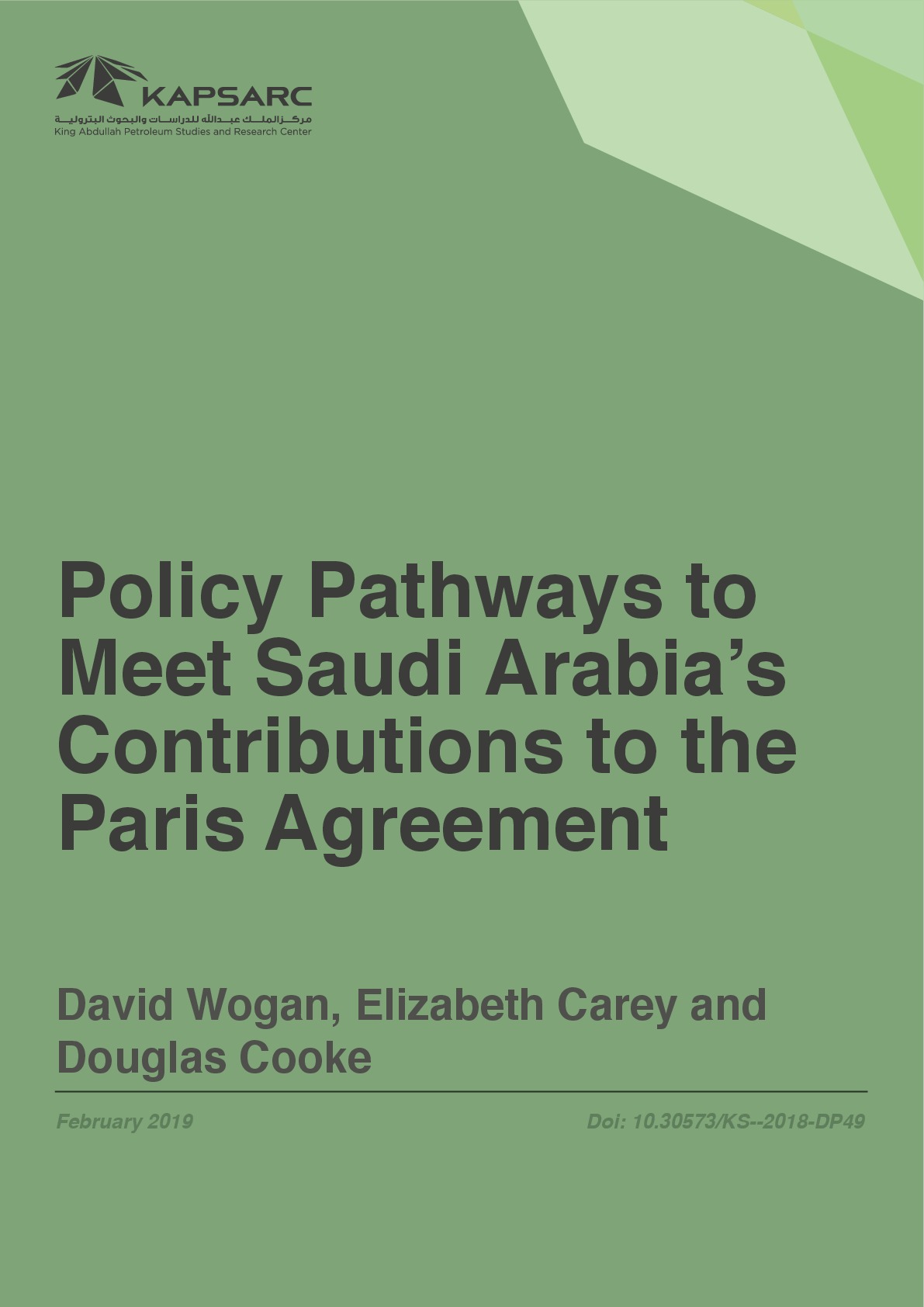 Policy Pathways to Meet Saudi Arabia&amp;#8217;s Contribution to the Paris Agreement (1)