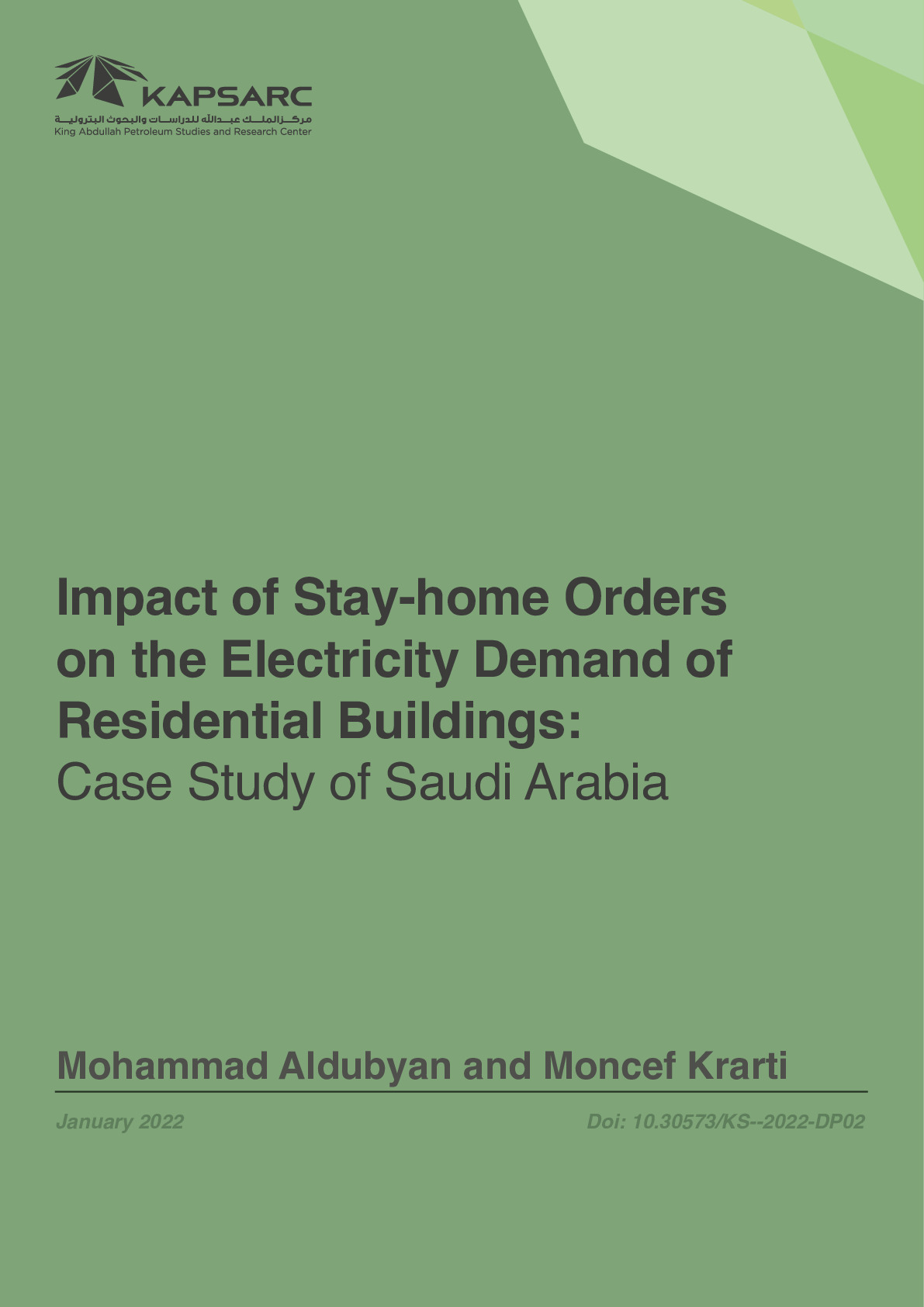 Impact of Stay-home Orders on the Electricity Demand of Residential Buildings: Case Study of Saudi Arabia (1)