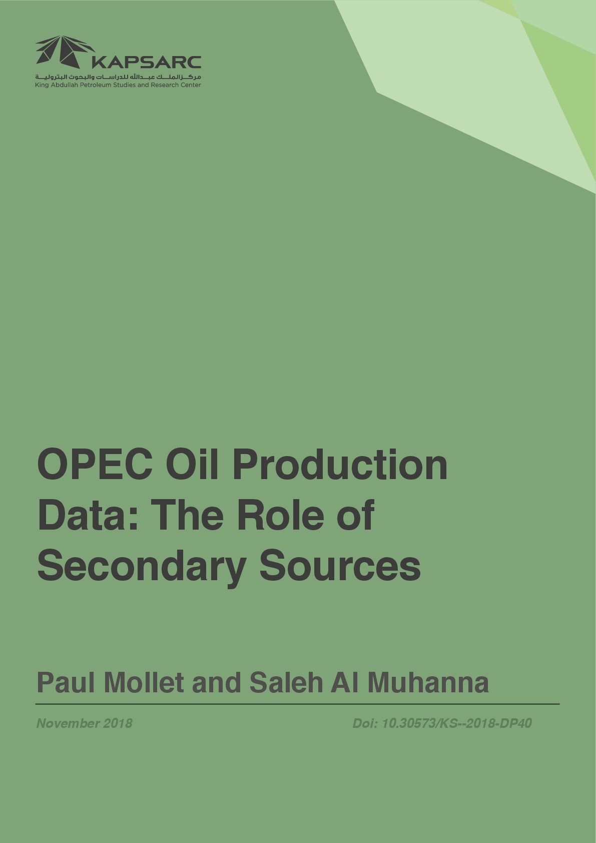 OPEC Oil Production Data: The Role of Secondary Sources (1)