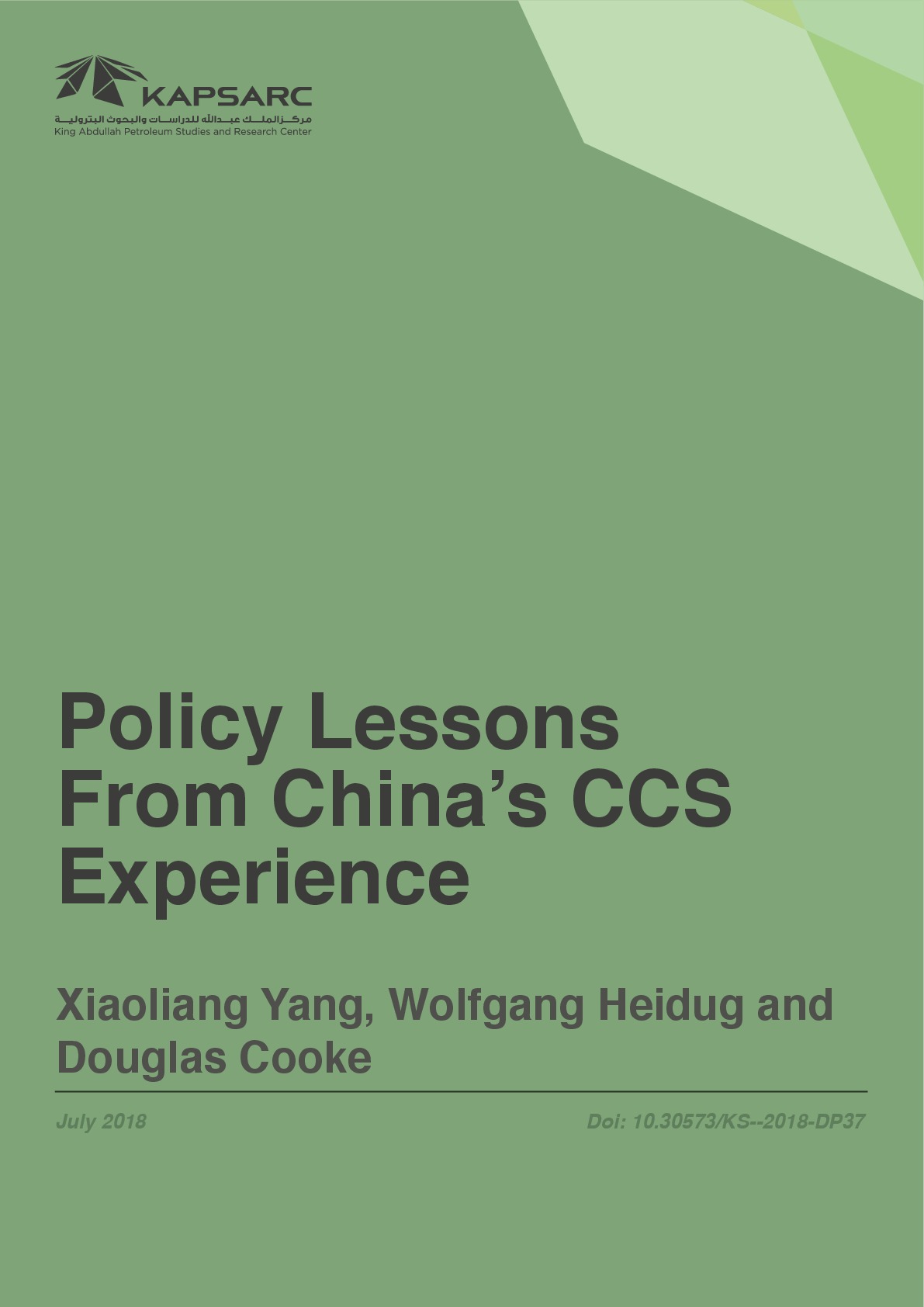 Policy Lessons From China’s CCS Experience (1)