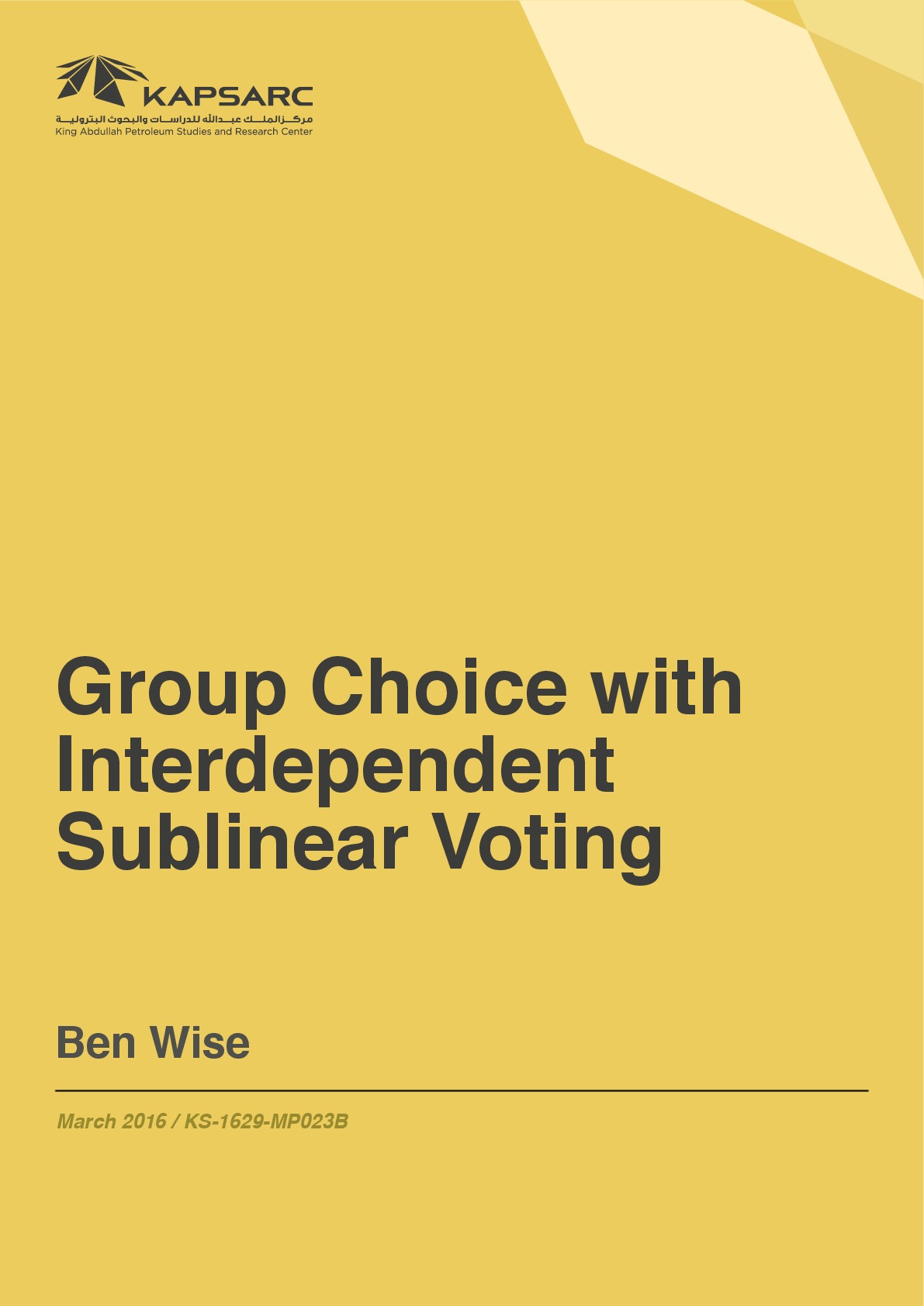 Group Choice with Interdependent Sublinear Voting (1)