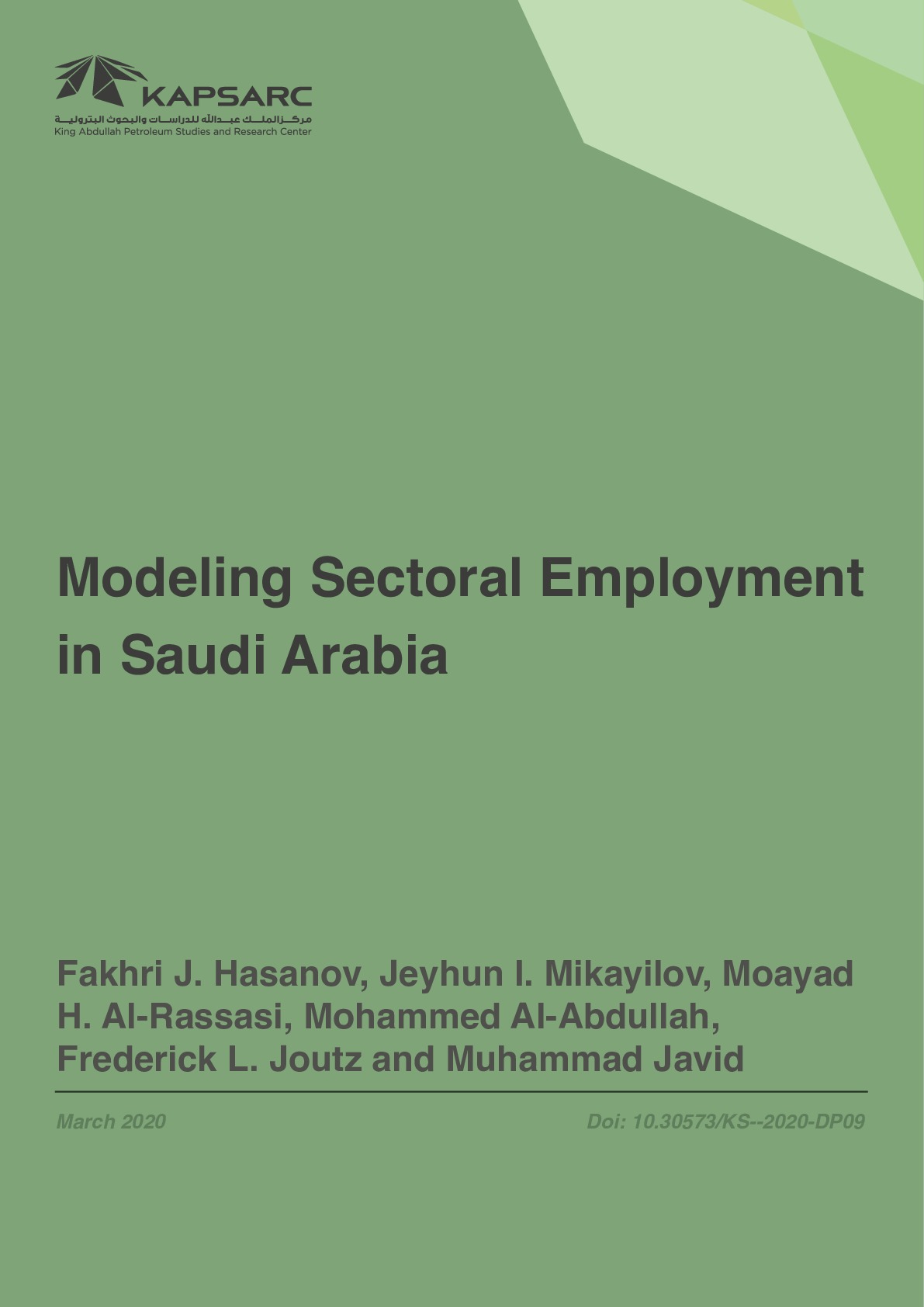 Modeling Sectoral Employment in Saudi Arabia (1)