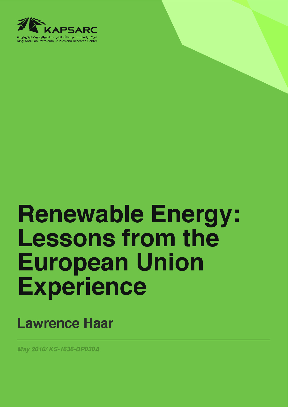 Renewable Energy: Lessons from the EU Experience (1)