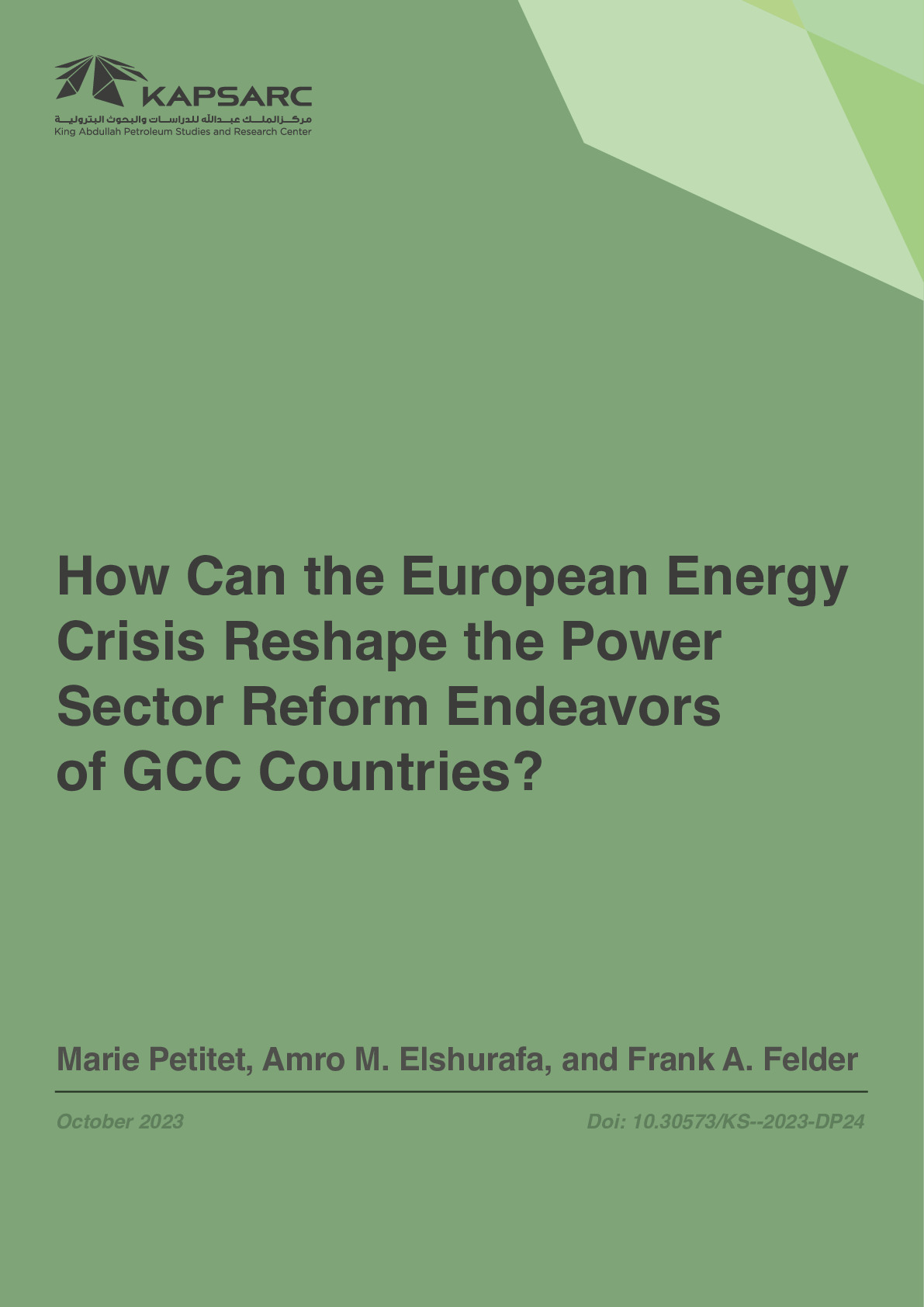 How Can the European Energy Crisis Reshape the Power Sector Reform Endeavors of GCC Countries? (1)