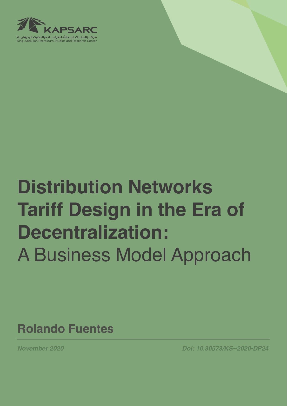 Distribution Networks Tariff Design in the Era of Decentralization:  A Business Model Approach (1)